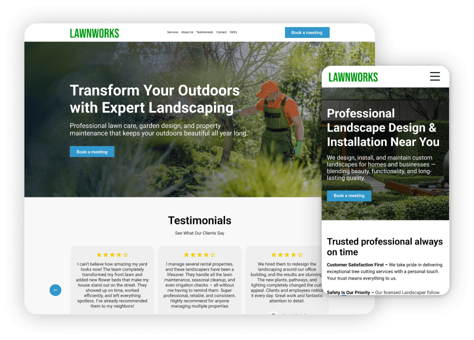 Instant website ready to go