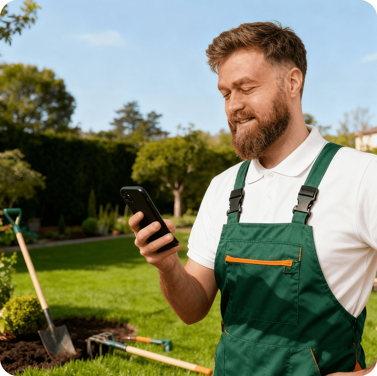 Electrician using phone